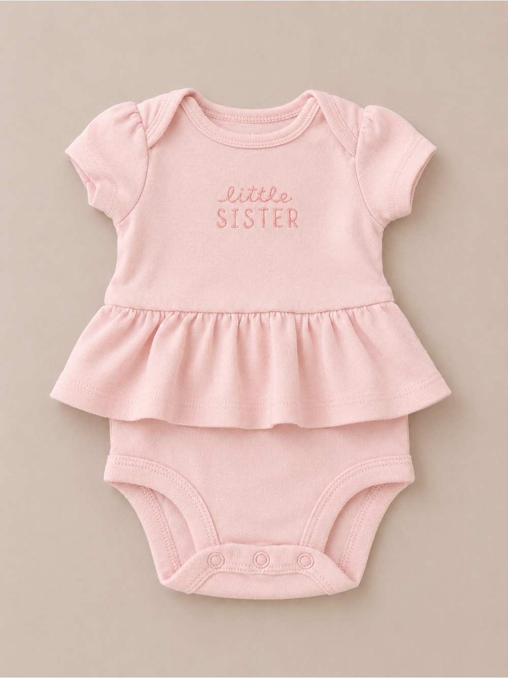 Carter’s - Onesie Dress - Pink W/ ‘Little Sister’ (Cotton) - NB